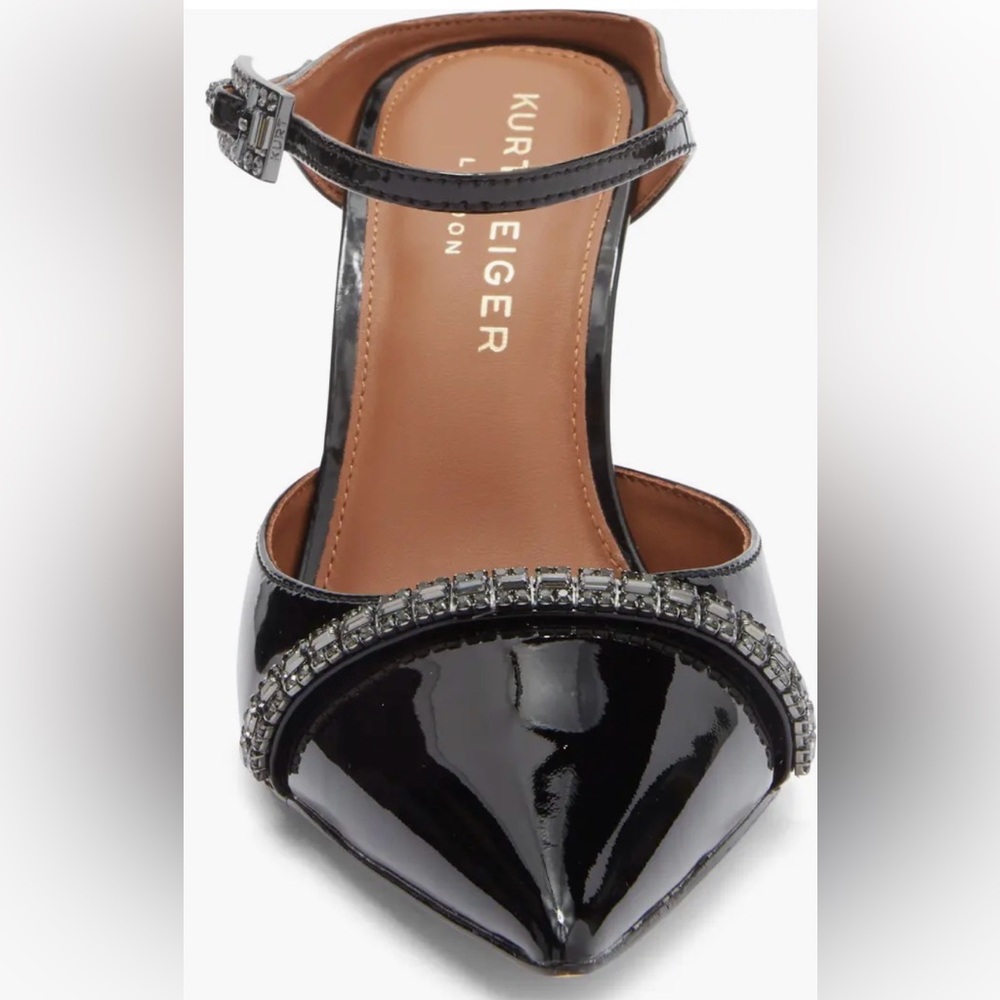 NIB [Kurt Geiger] Crystal Pointed Ankle Strap Pumps Heels Women’s Multiple Sizes - Picture 11 of 15